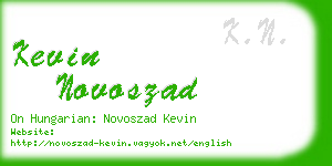 kevin novoszad business card